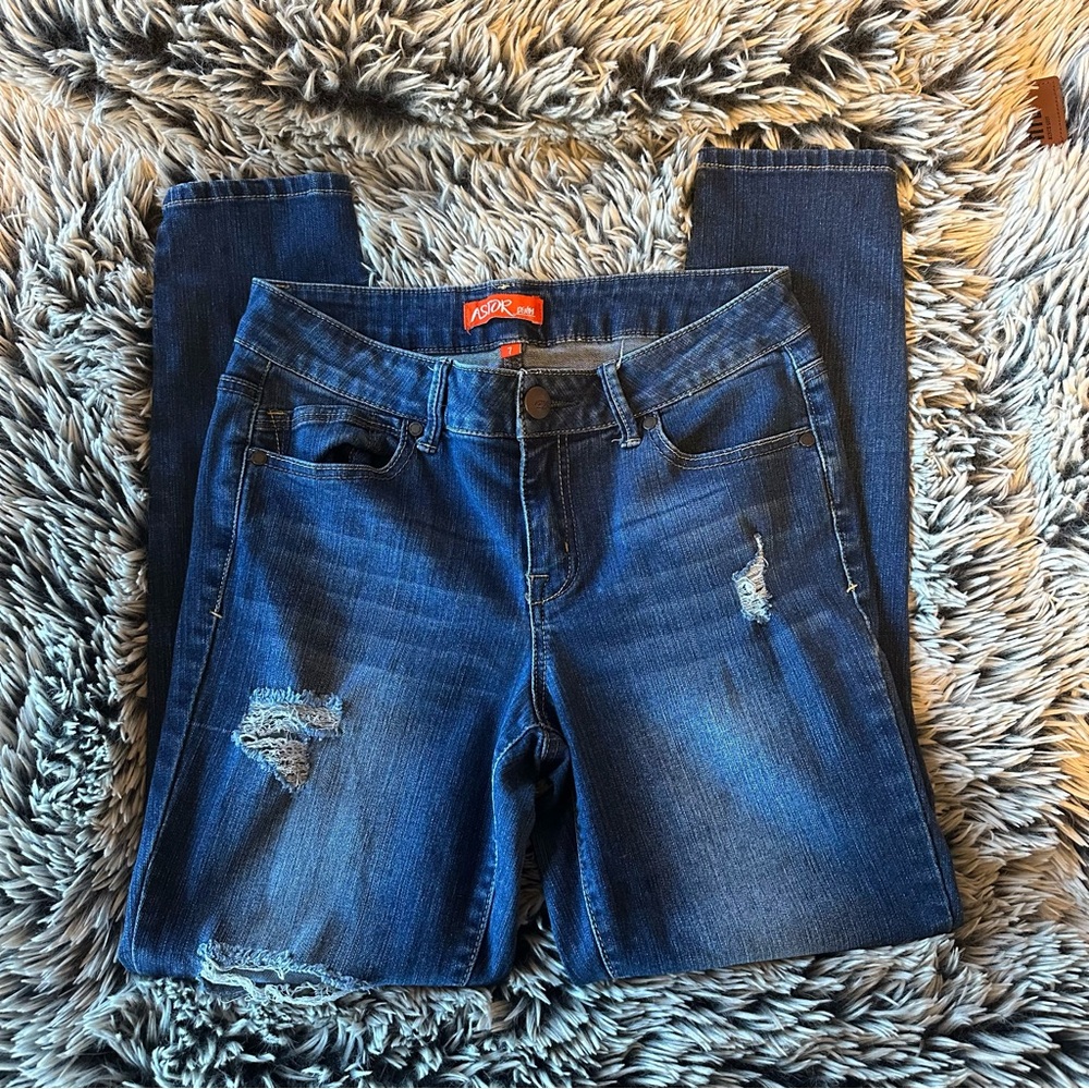 Skinny Distressed Ankle Jeans